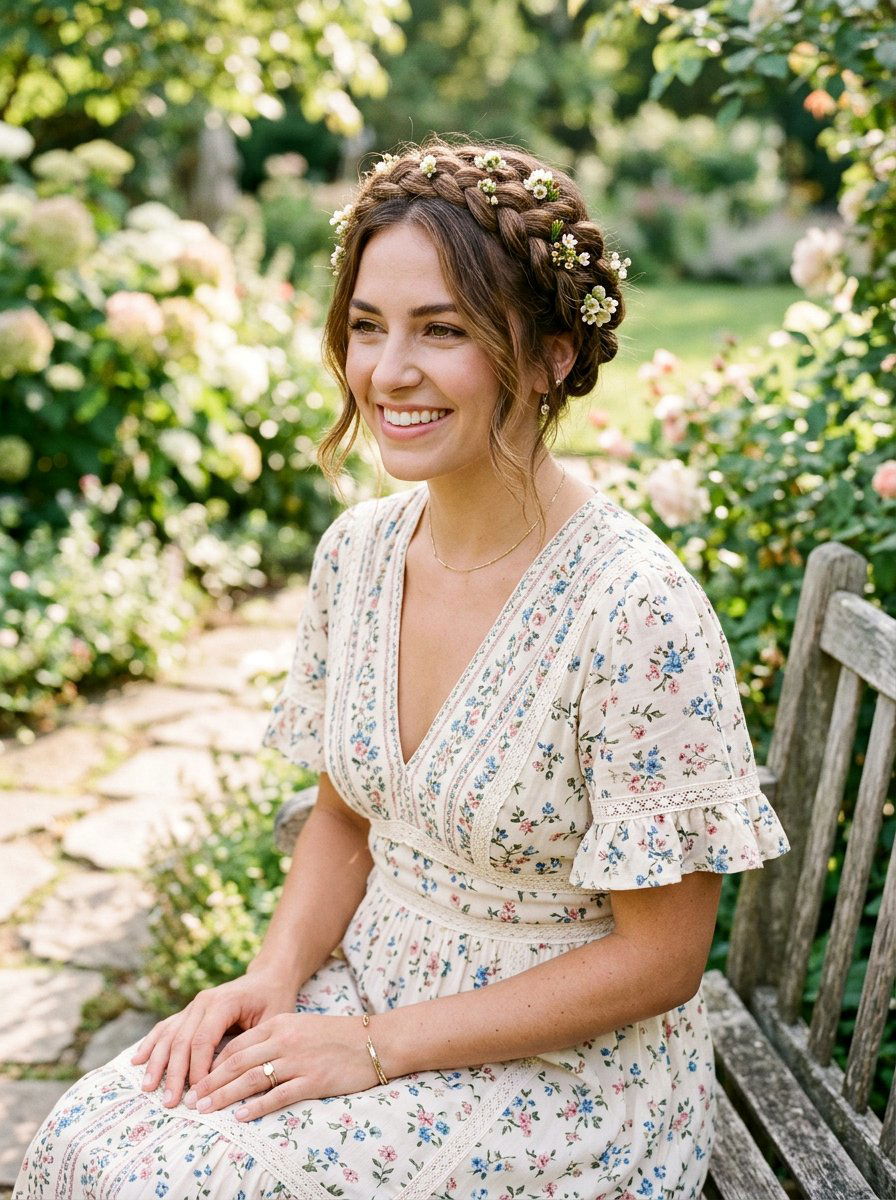 Braided Crown - 20 simple hairstyle for wedding shower - 20 simple hairstyle for wedding shower