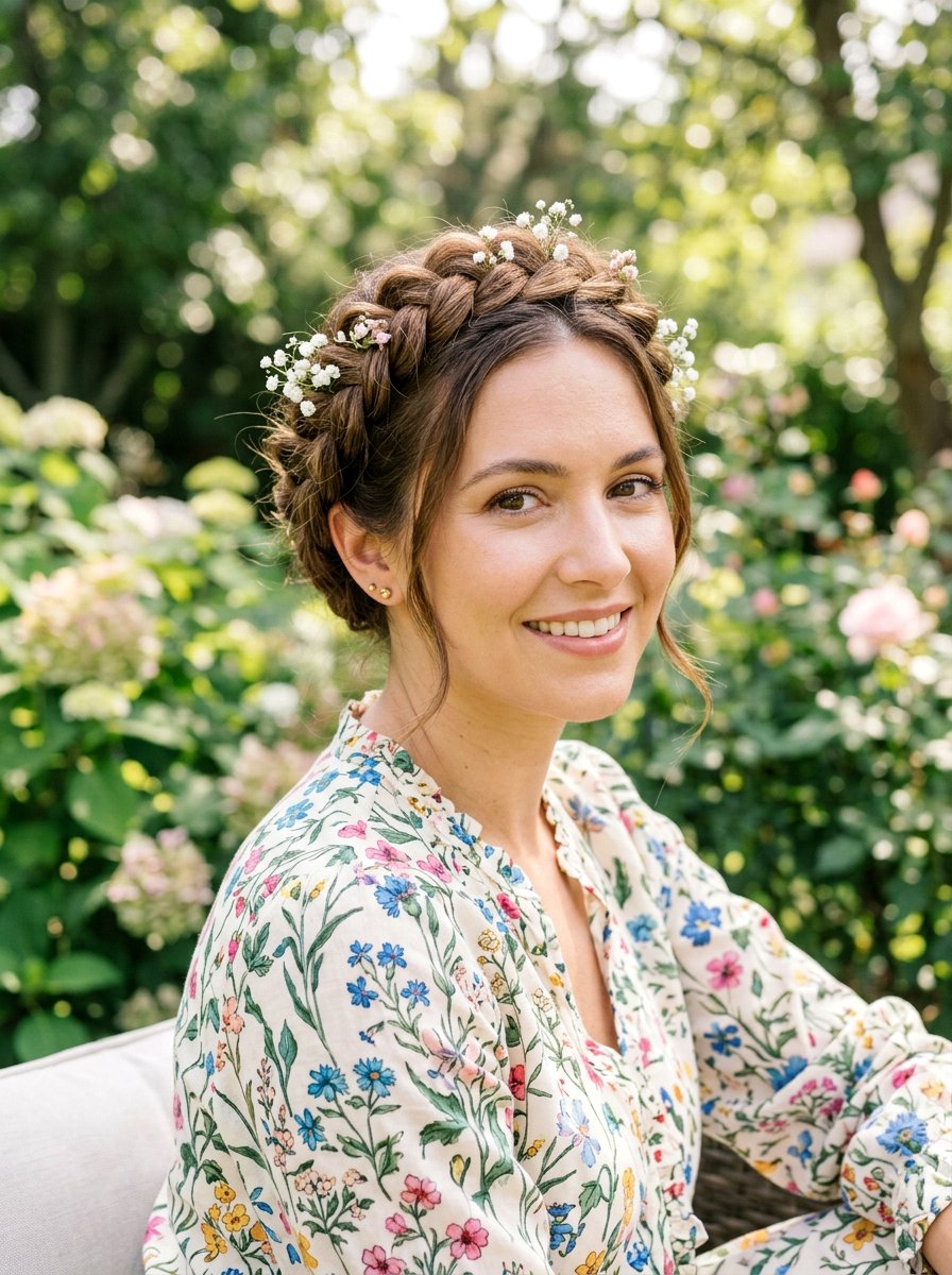 Braided Crown - 20 vacation hairstyle for airplane travel - 20 vacation hairstyle for airplane travel