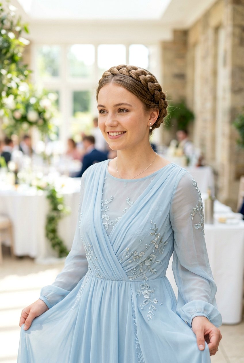 Braided Crown - 20 mother of the bride long hairstyles - 20 mother of the bride long hairstyles