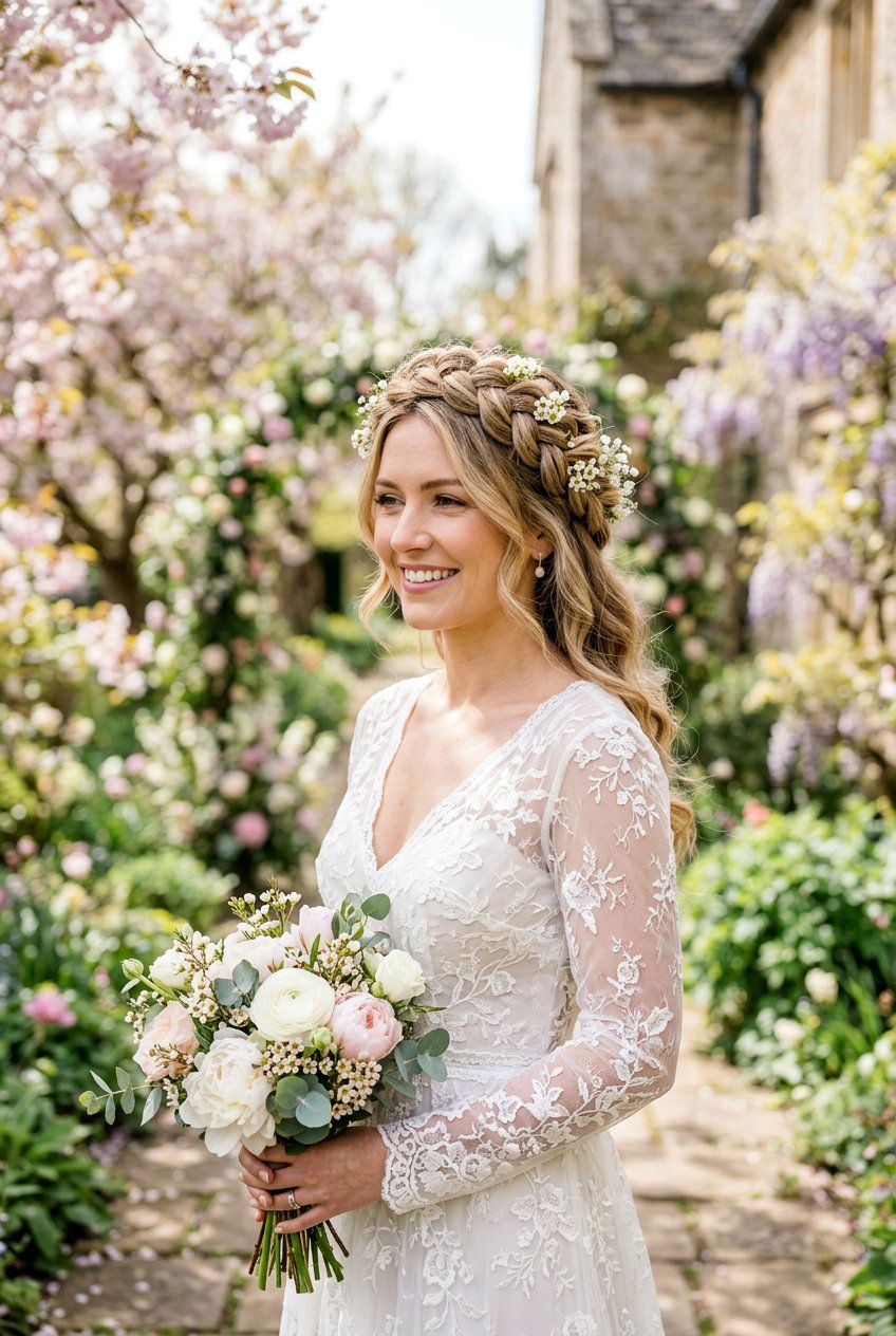 Braided Crown Bridal Hairstyle With Extensions - 20 bridal hairstyle for fine hair with extensions - 20 bridal hairstyle for fine hair with extensions