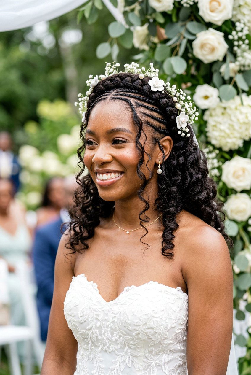 Braided Crown Bridal Hairstyle - 20 black women bridal hairstyle ideas - 20 black women bridal hairstyle ideas