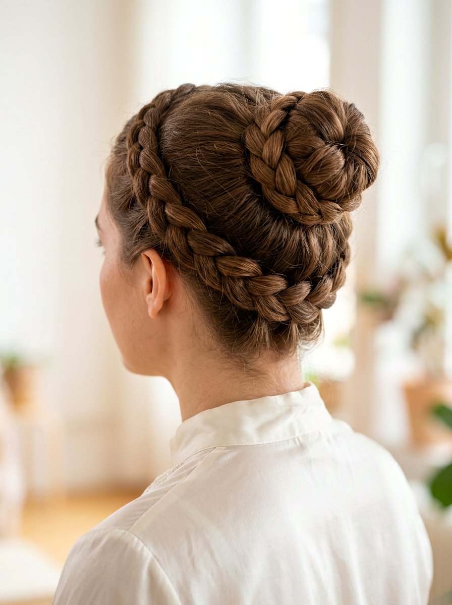 Braided Crown Bun - 20 polished interview bun - 20 polished interview bun