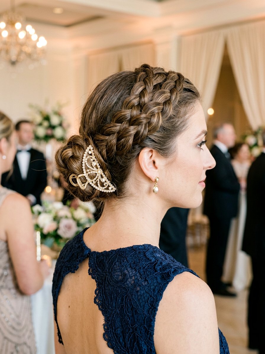 Braided Crown Claw Clip Bun - 20 vacation hairstyle with claw clip bun - 20 vacation hairstyle with claw clip bun