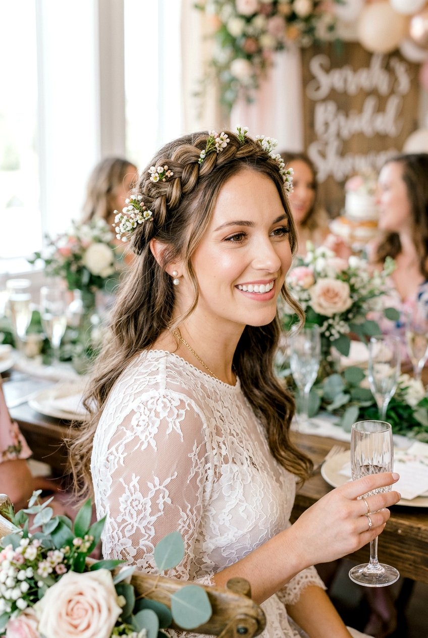Braided Crown For Bridal Shower - 20 bridal shower hairstyles - 20 bridal shower hairstyles