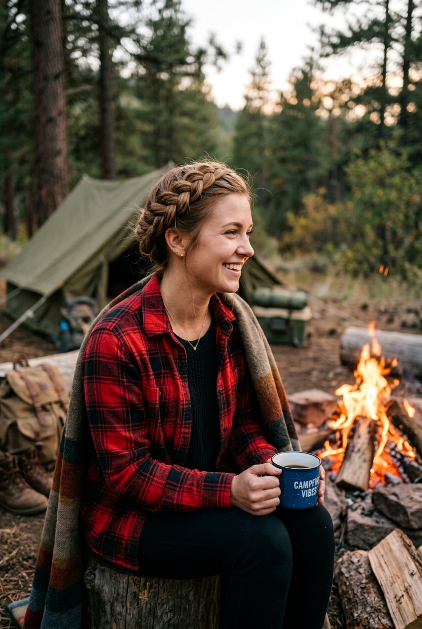 Braided Crown For Camping - 20 camping hairstyles for women - 20 camping hairstyles for women