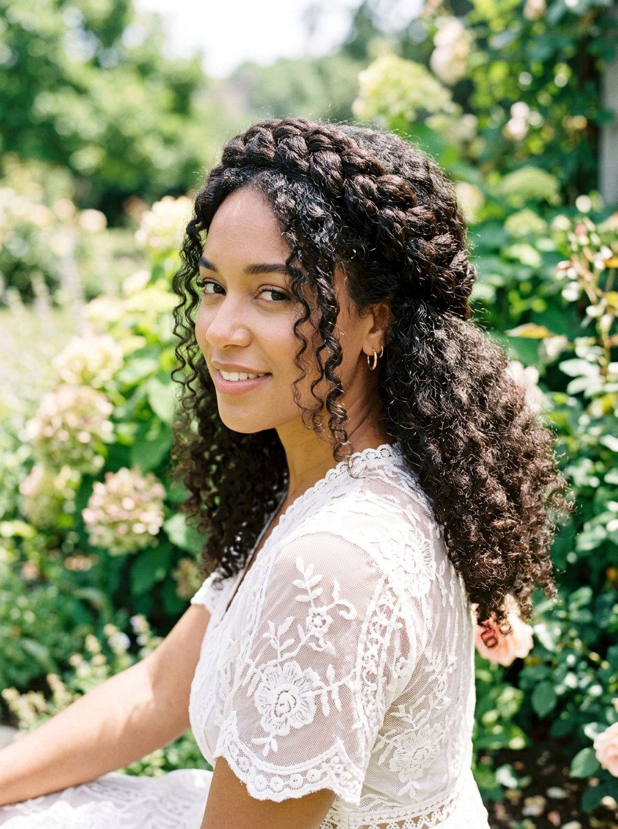 Braided Crown For Curly Hair - 20 cute curly hairstyle ideas for women - 20 cute curly hairstyle ideas for women