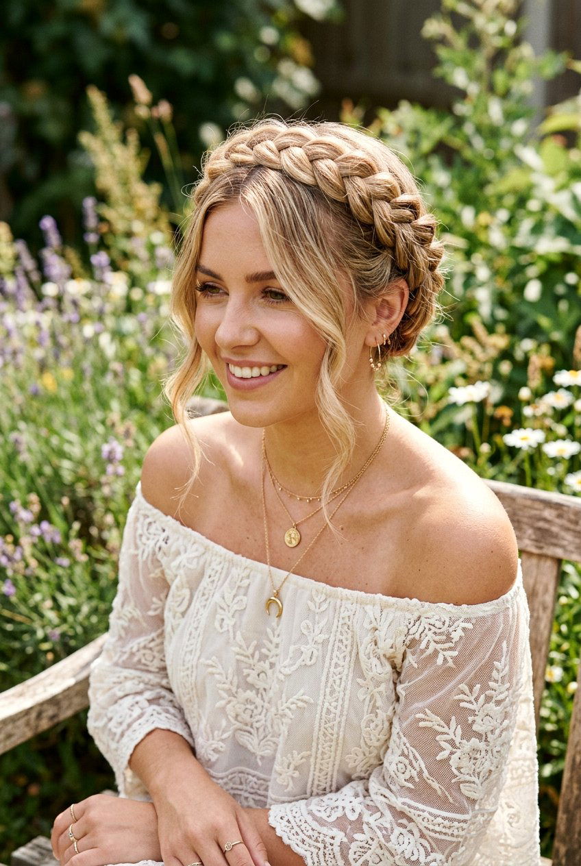 Braided Crown For Long Hair - 20 birthday hairstyle for long straight hair - 20 birthday hairstyle for long straight hair