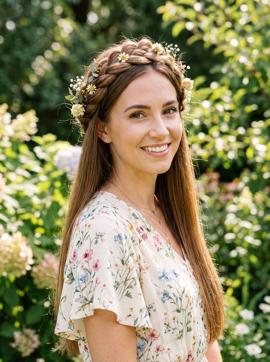 Braided Crown For Long Straight Hair - 20 quick hairstyle for long straight layers - 20 quick hairstyle for long straight layers