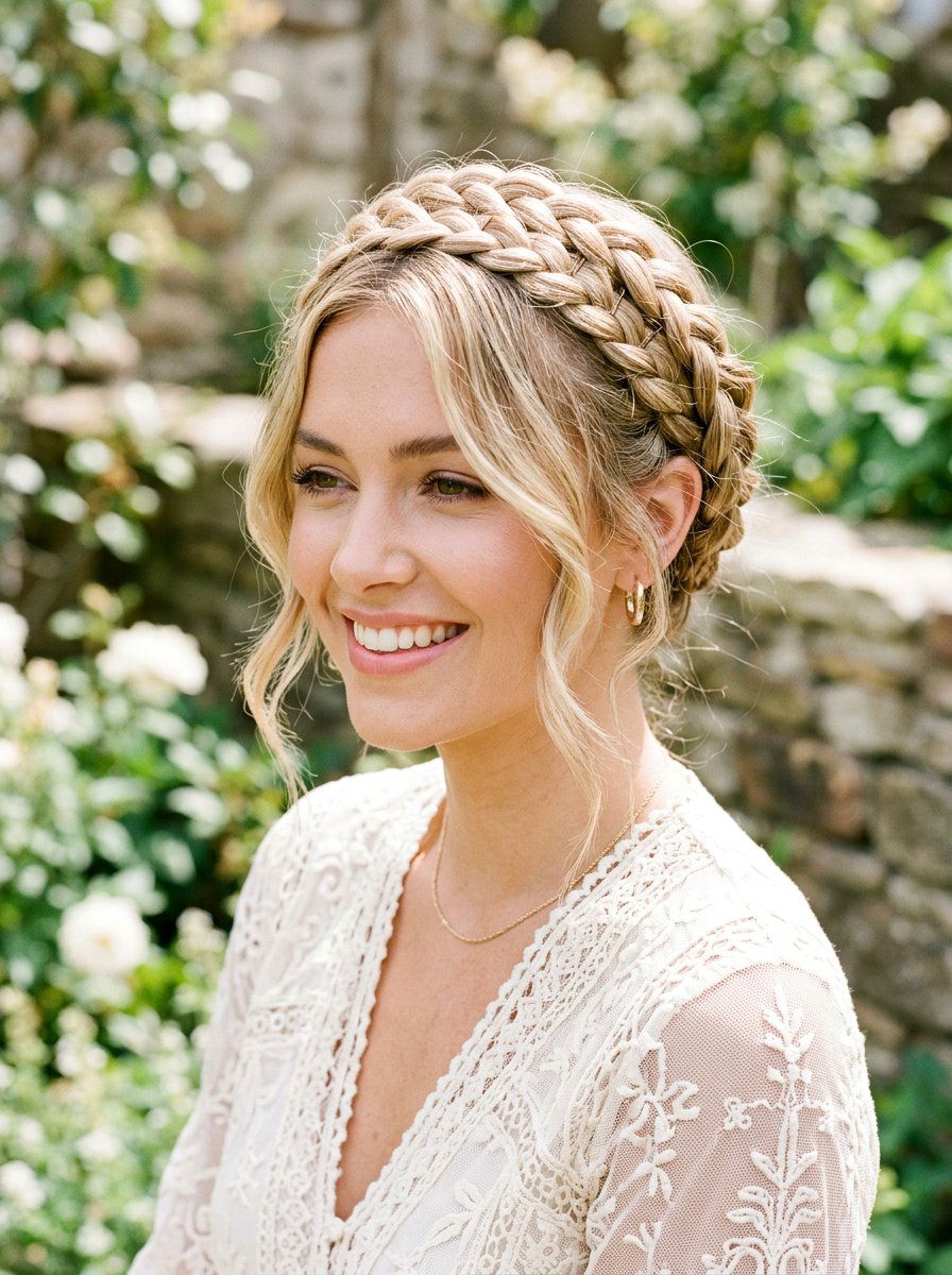 Braided Crown For Medium Hair - 20 easy hairstyle for shoulder length layers - 20 easy hairstyle for shoulder length layers
