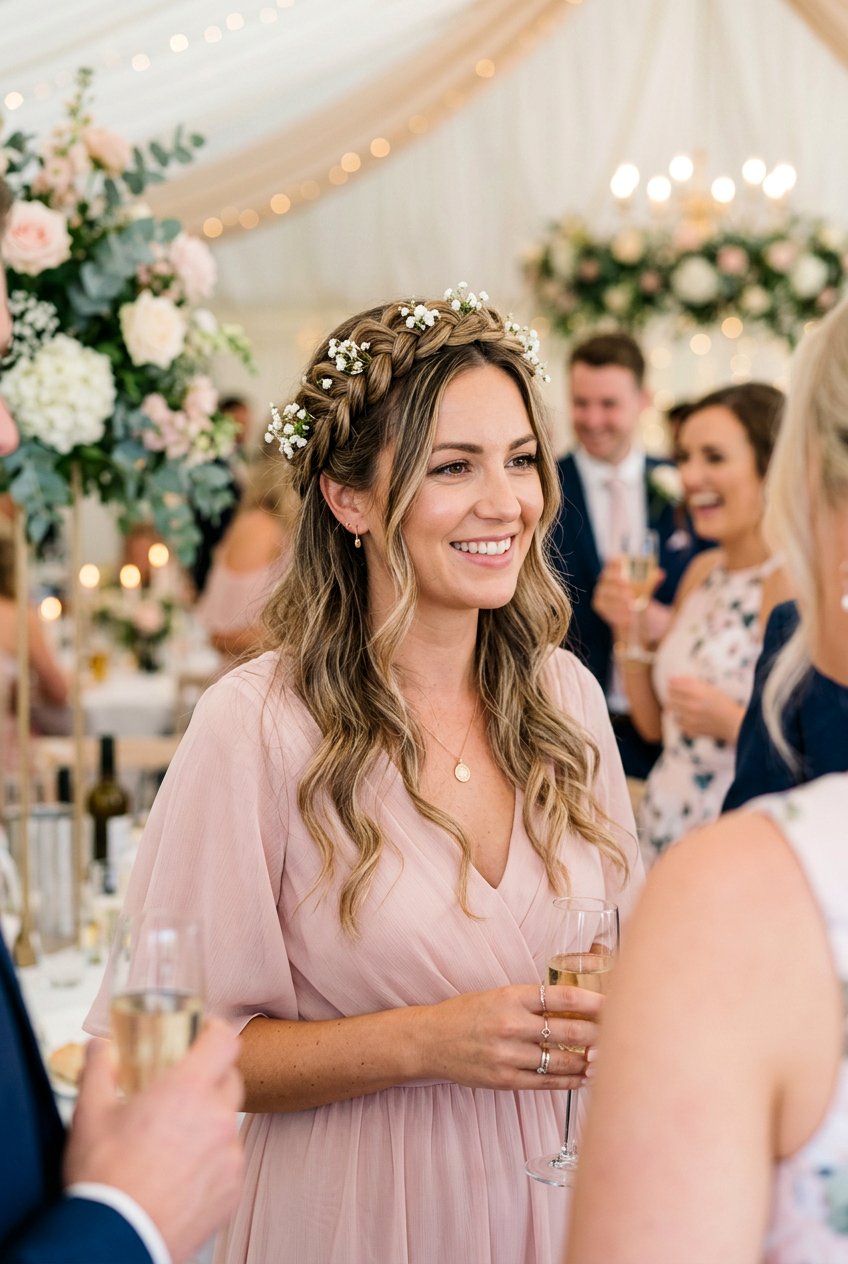 Braided Crown For Reception Guests - 20 reception hairstyles for guests - 20 reception hairstyles for guests