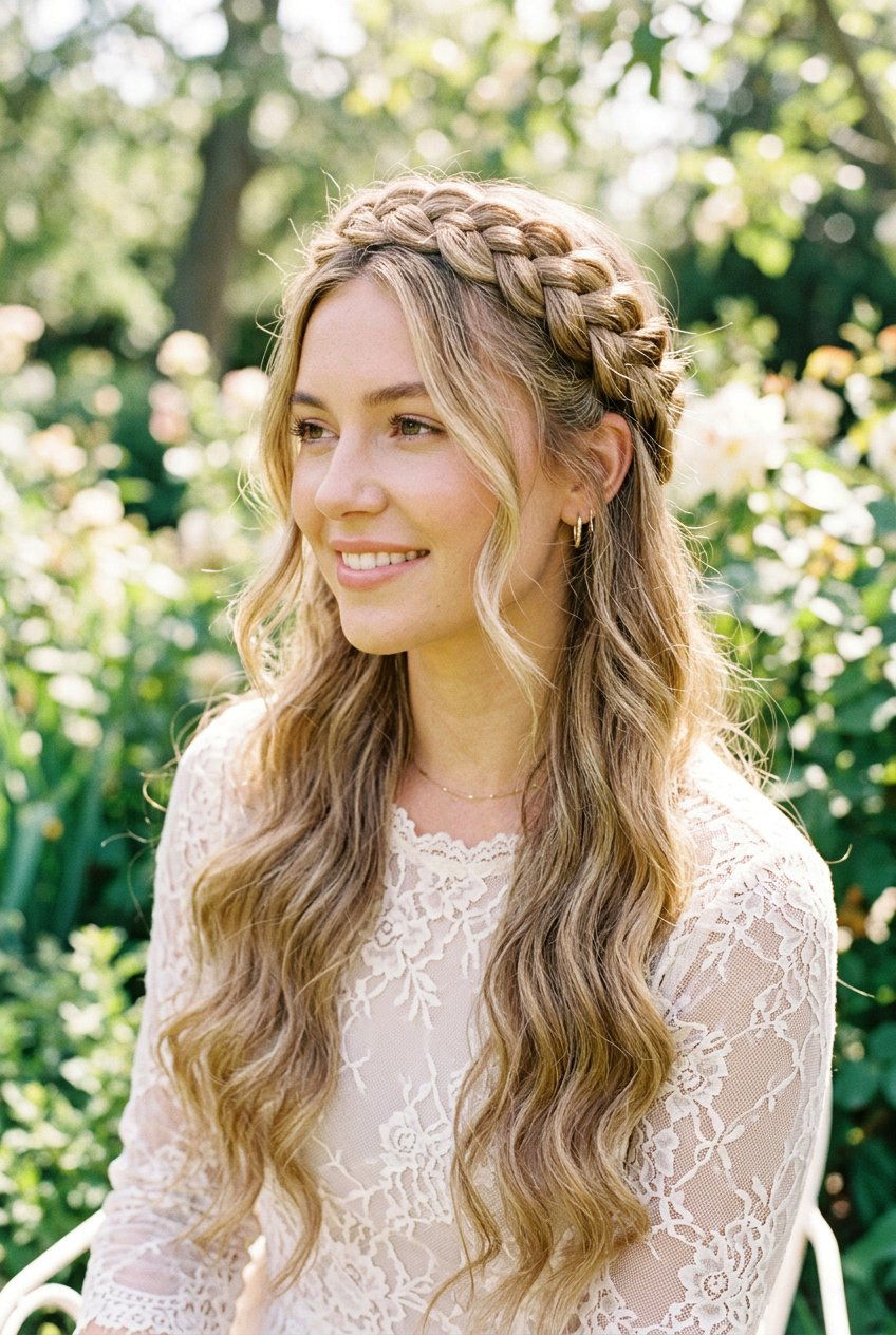 Braided Crown For Spring - 20 spring hairstyles for women - 20 spring hairstyles for women