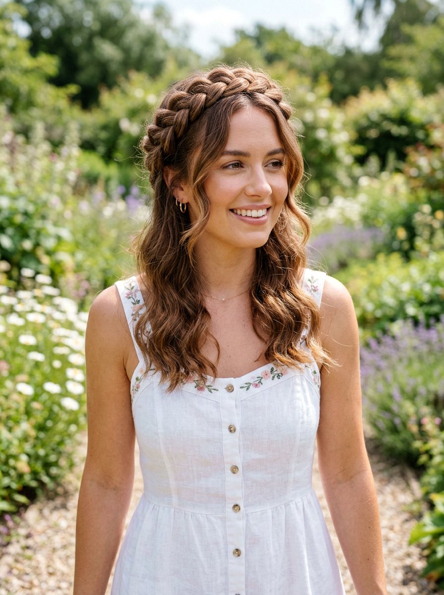 Braided Crown For Summer - 20 hot weather hairstyles for women - 20 hot weather hairstyles for women