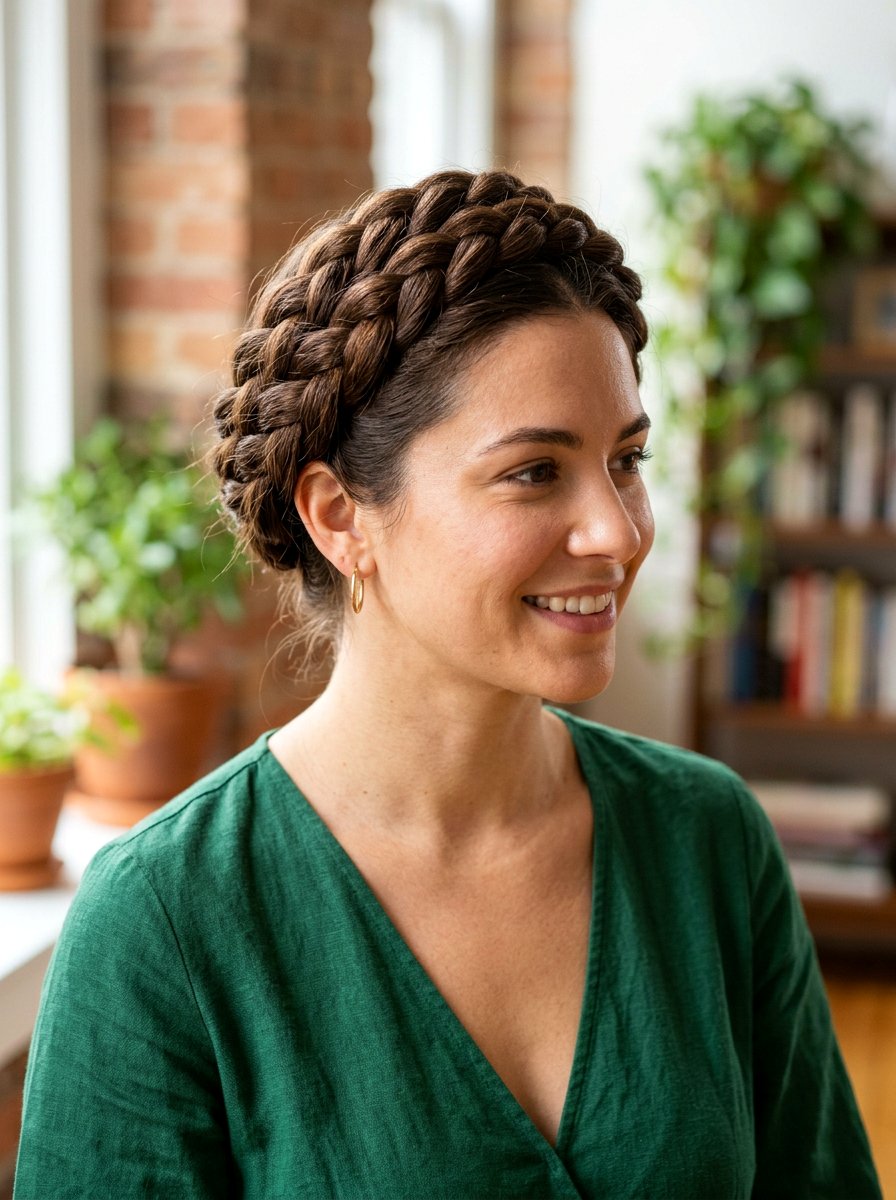 Braided Crown For Thick Hair - 20 office hairstyle for thick coarse hair - 20 office hairstyle for thick coarse hair