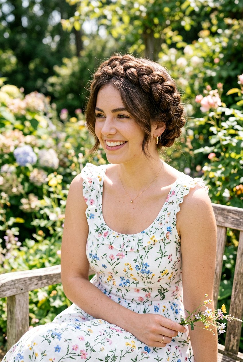 Braided Crown For Thick Hair - 20 beach hairstyle for thick straight hair - 20 beach hairstyle for thick straight hair