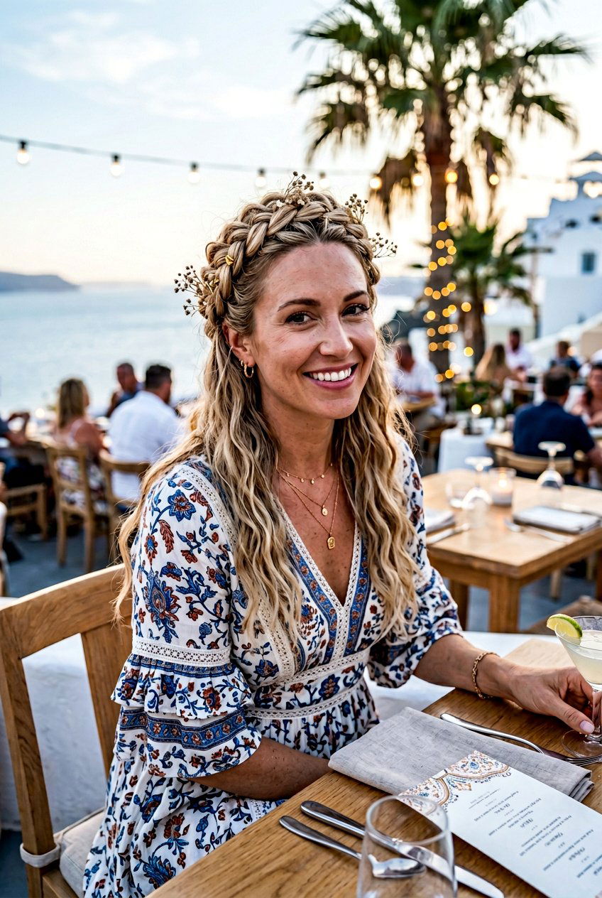 Braided Crown For Vacation Dinner - 20 vacation dinner hairstyles - 20 vacation dinner hairstyles