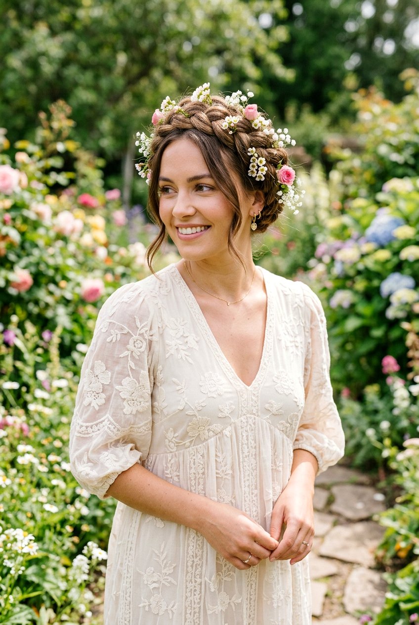 Braided Crown Hairstyle - 20 bridal hair ideas for women - 20 bridal hair ideas for women