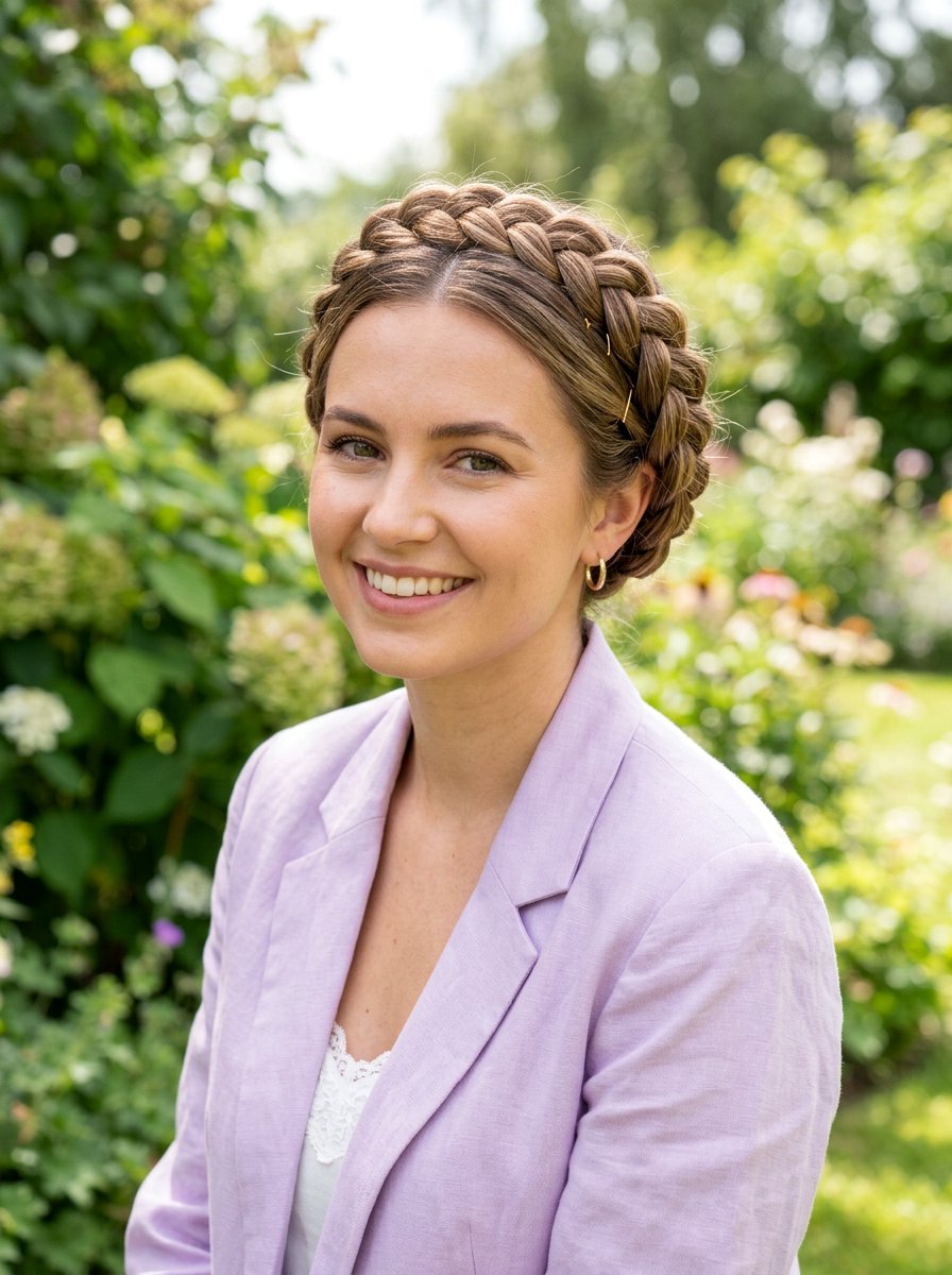 Braided Crown Hairstyle - 20 office hairstyle for fine limp hair - 20 office hairstyle for fine limp hair