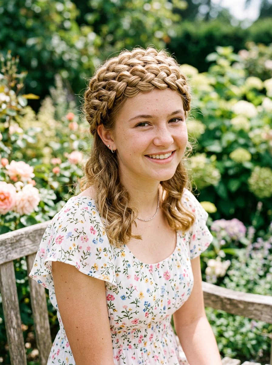 Braided Crown Hairstyle For Teen - 20 teen girls graduation hairstyle with braid - 20 teen girls graduation hairstyle with braid
