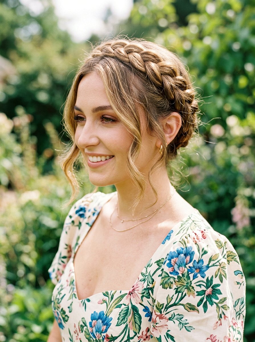 Braided Crown Hairstyle for Medium Hair - 20 date night hairstyle for medium hair - 20 date night hairstyle for medium hair