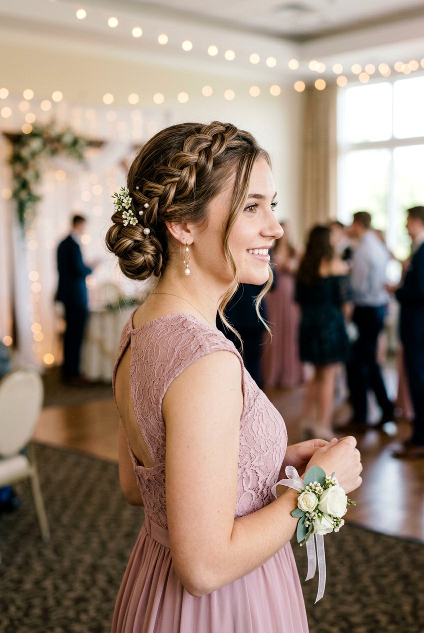 Braided Crown Homecoming Updo - 20 elegant homecoming updo - 20 elegant homecoming updo