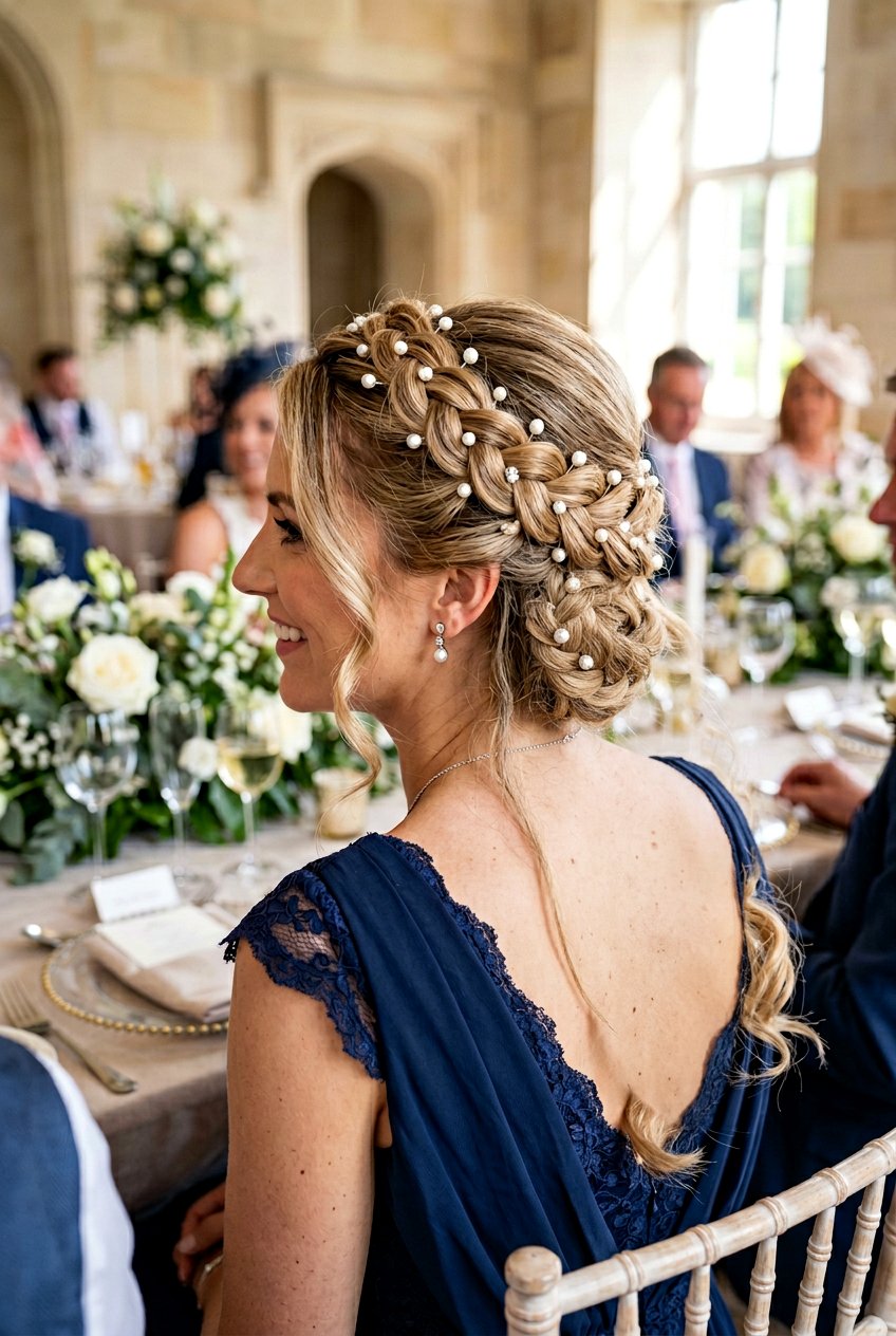 Braided Crown Mother of the Bride Updo - 20 mother of the bride hairstyles - 20 mother of the bride hairstyles