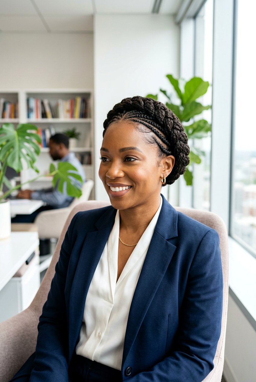 Braided Crown Natural Hairstyle For Work - 20 natural hairstyles for work - 20 natural hairstyles for work