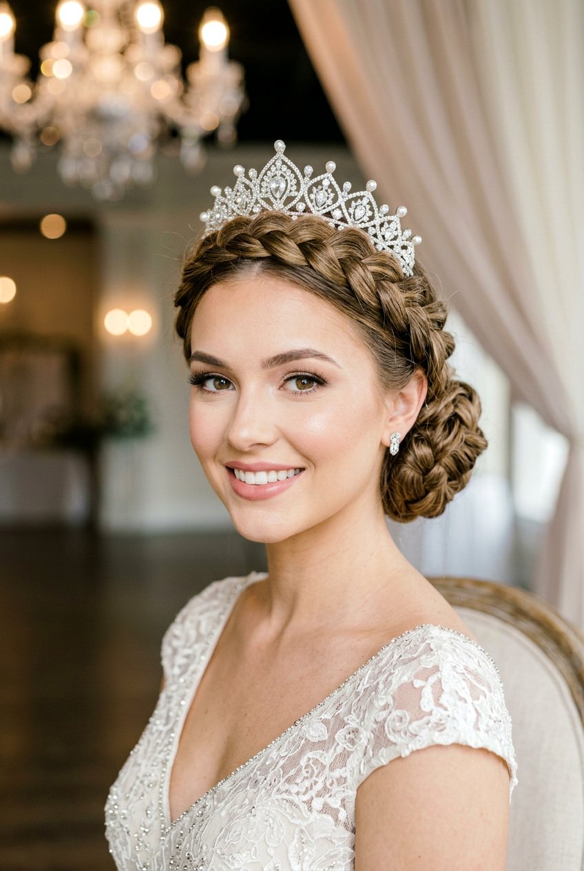 Braided Crown Pageant Updo - 20 pageant updo hairstyles - 20 pageant updo hairstyles