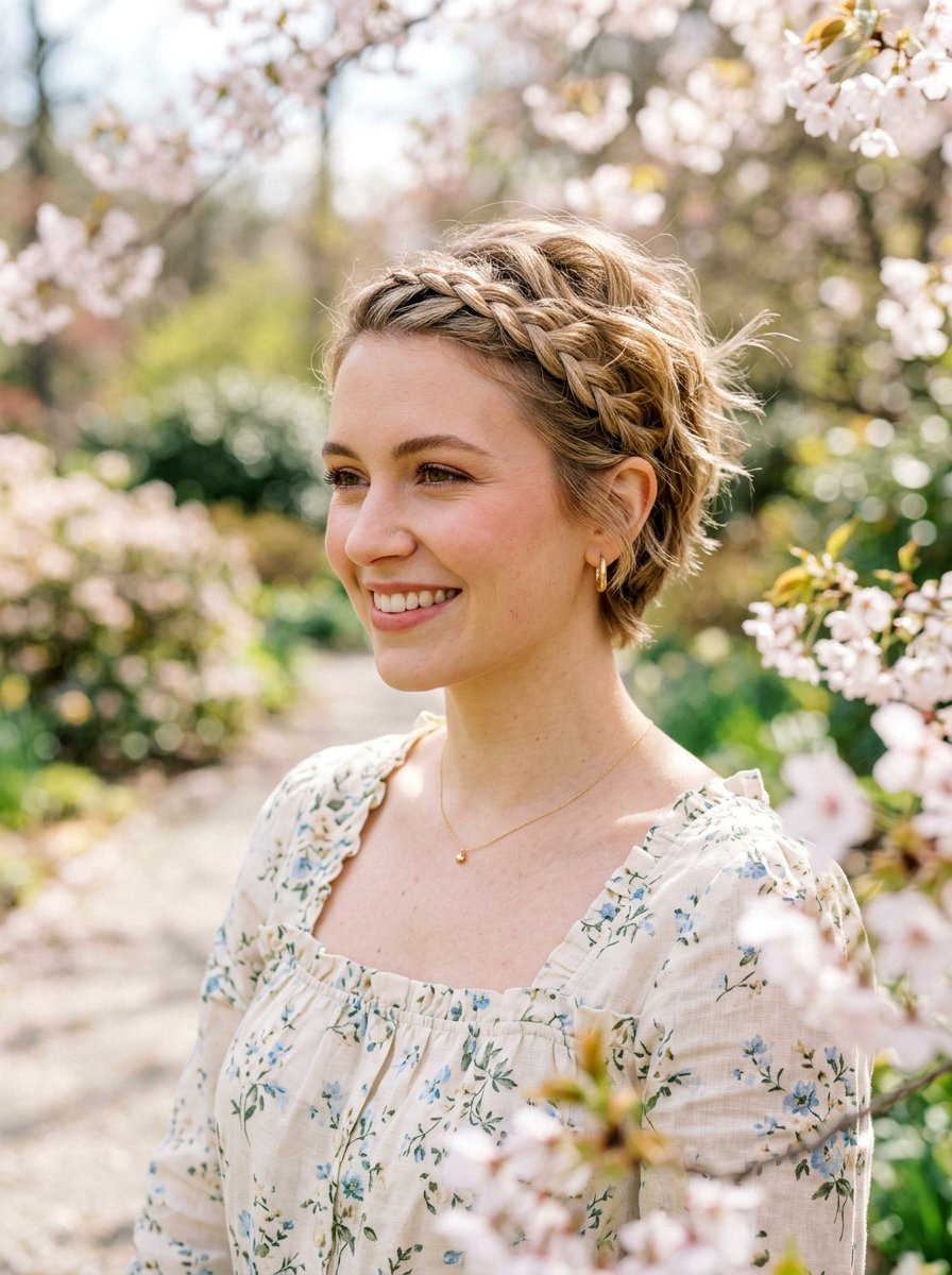 Braided Crown Pixie - 20 easy pixie styling ideas for women - 20 easy pixie styling ideas for women