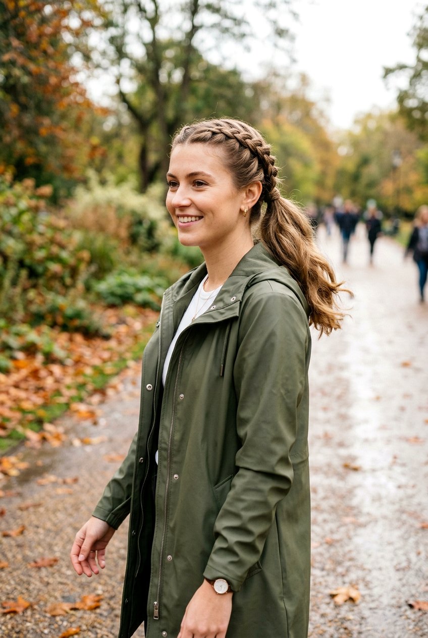 Braided Crown Ponytail - 20 rainy day ponytail for women - 20 rainy day ponytail for women