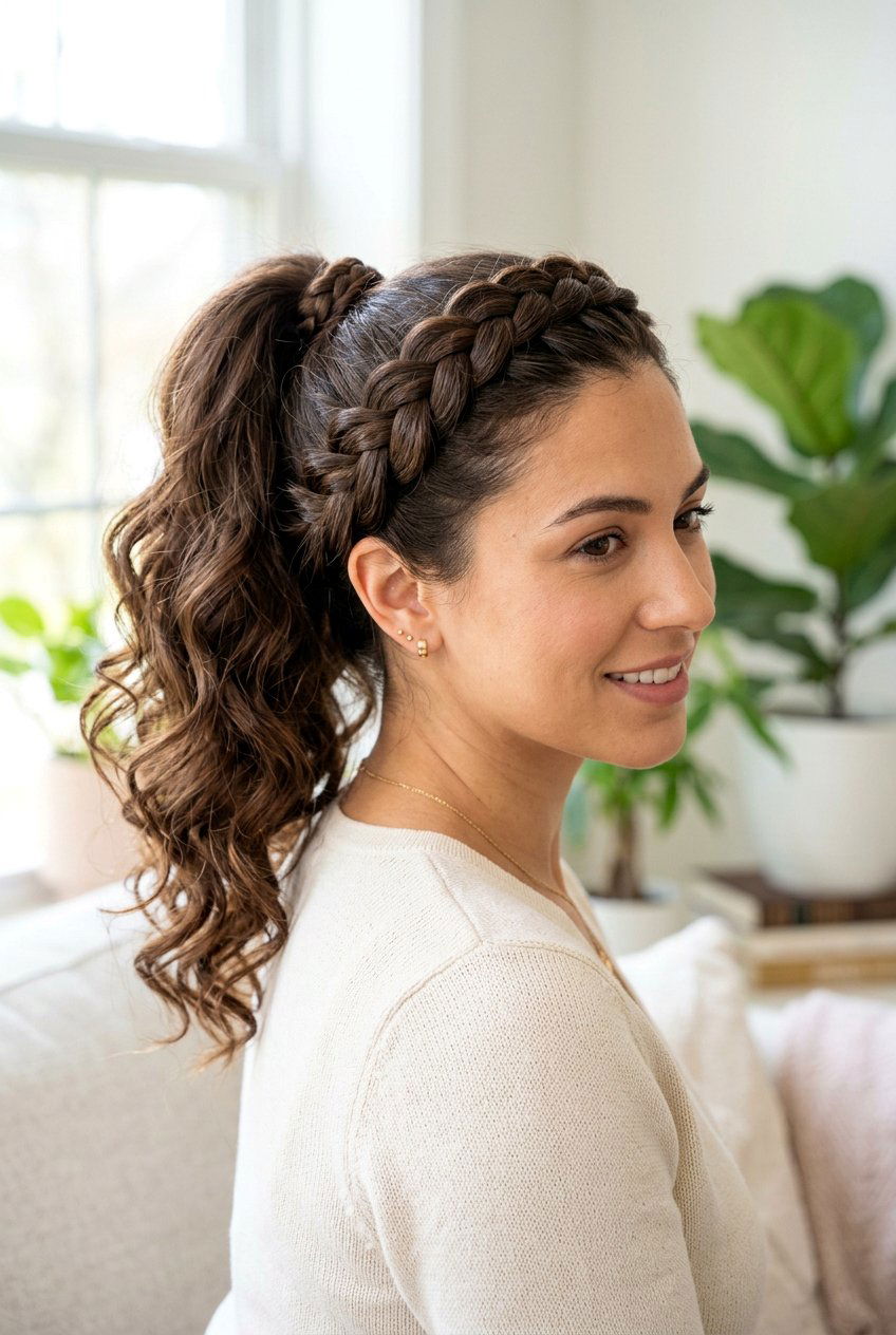 Braided Crown Ponytail With Curls - 20 rodeo ponytail with curls - 20 rodeo ponytail with curls