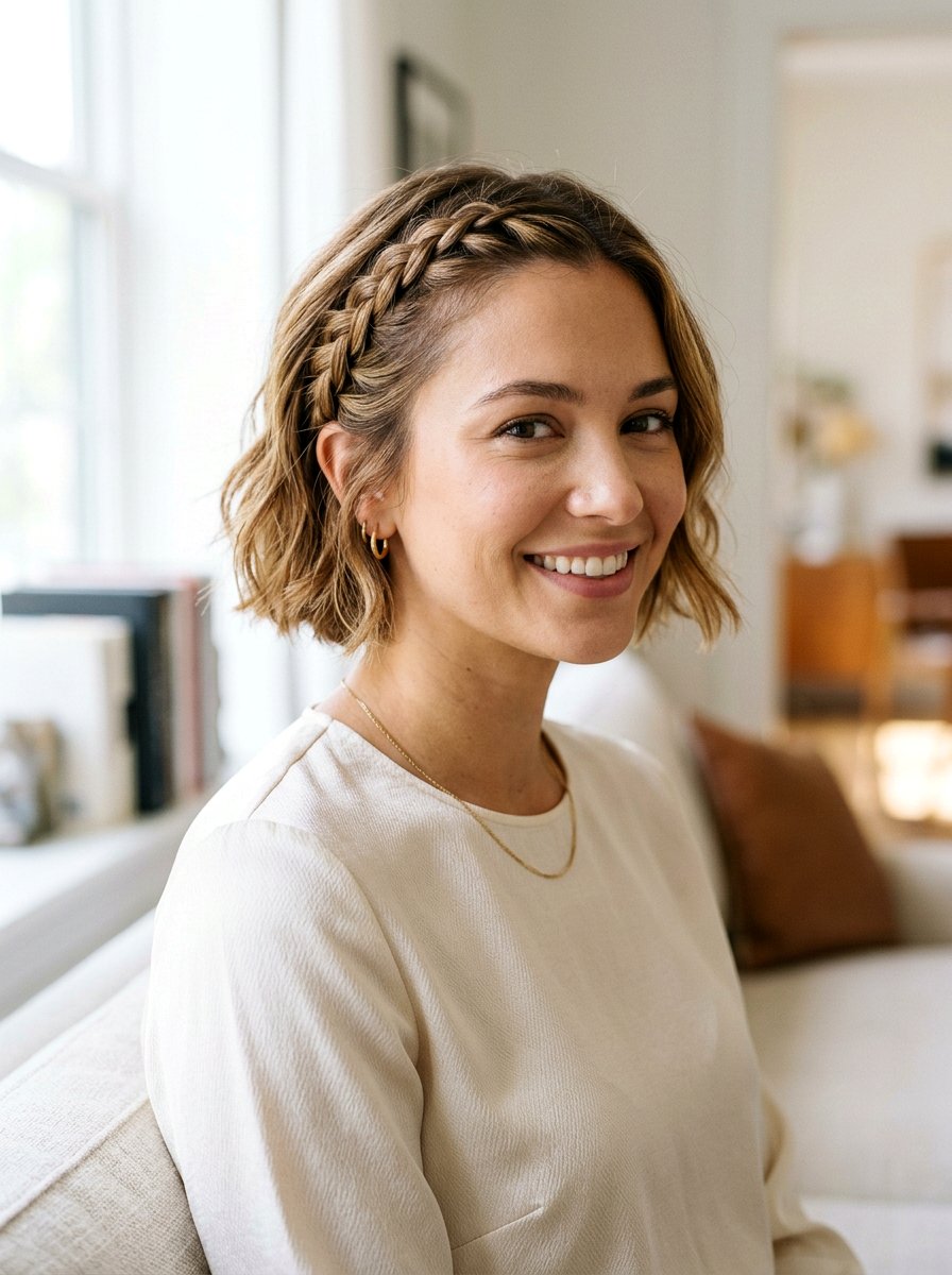 Braided Crown Short Bob - 20 interview hairstyle for short bob - 20 interview hairstyle for short bob