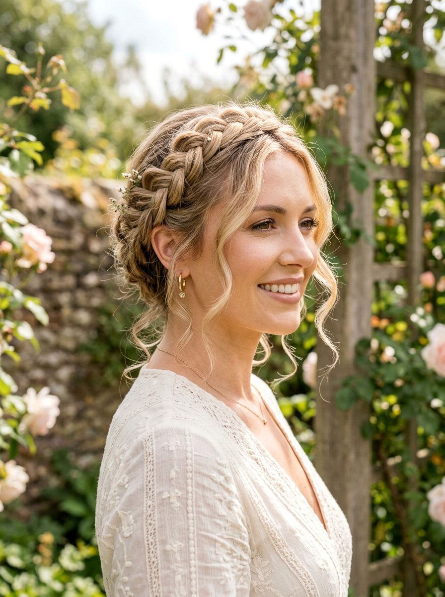 Braided Crown Soft Glam Hairstyle - 20 soft glam hairstyle for birthday party - 20 soft glam hairstyle for birthday party