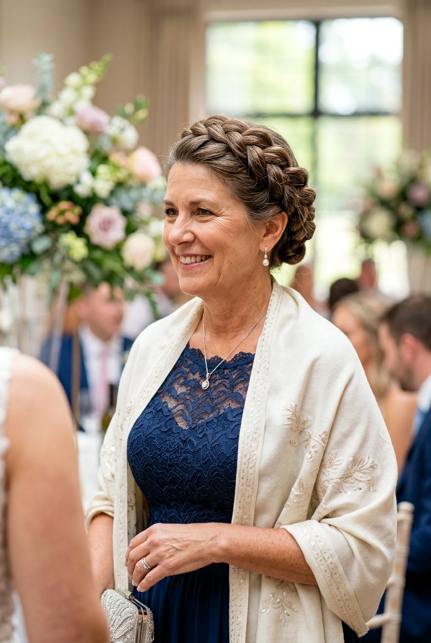 Braided Crown Twist - 20 half up hairstyle for mother of the bride - 20 half up hairstyle for mother of the bride