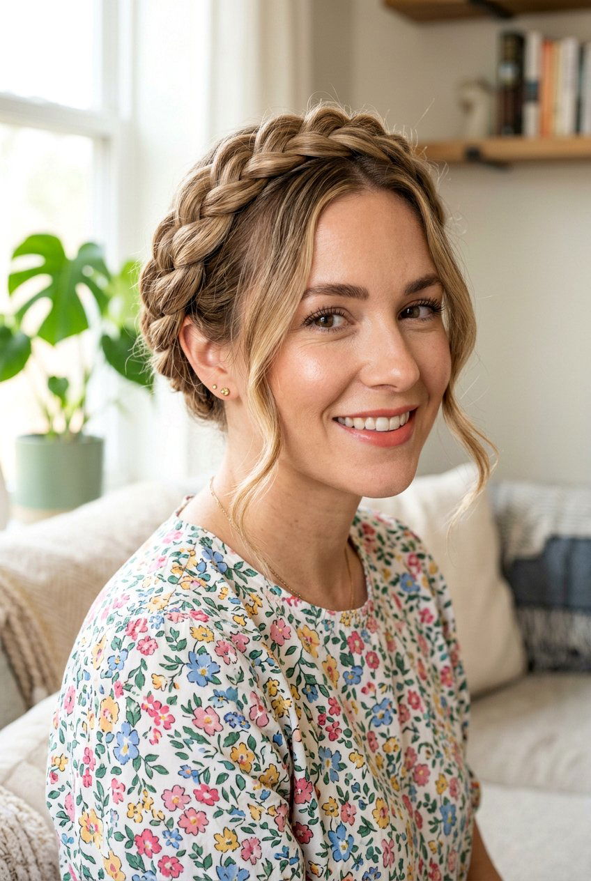 Braided Crown Updo - 20 sophisticated hairstyles for women - 20 sophisticated hairstyles for women