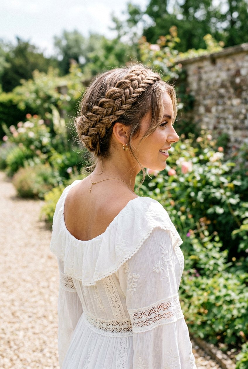 Braided Crown Updo - 20 best bridesmaid hairstyle ideas - 20 best bridesmaid hairstyle ideas