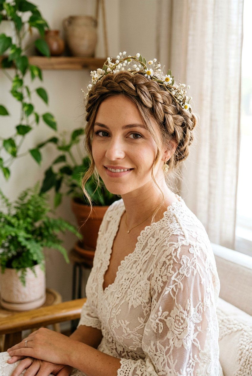 Braided Crown Updo - 20 best date night hairstyle ideas - 20 best date night hairstyle ideas