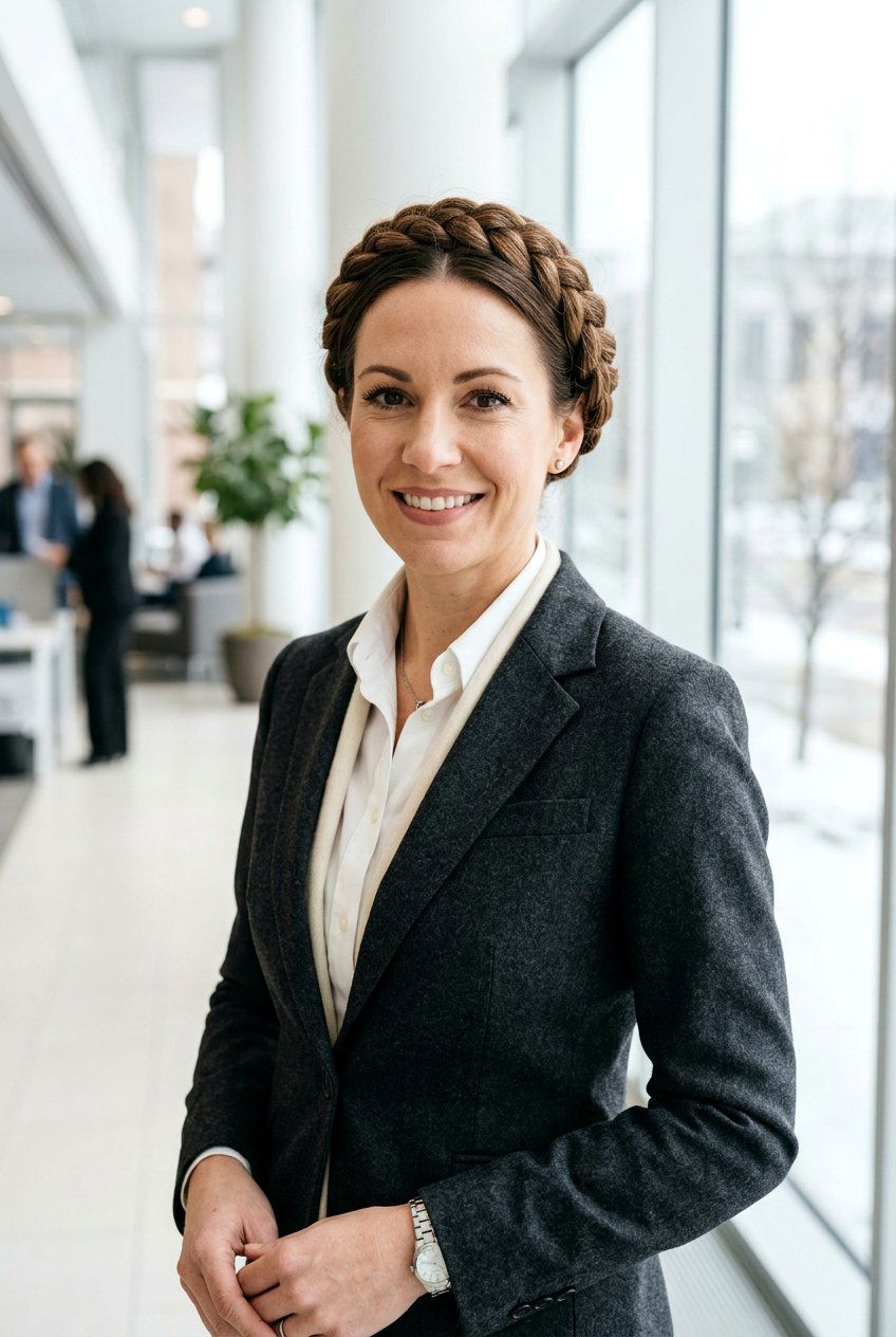 Braided Crown Updo - 20 best office hairstyle ideas - 20 best office hairstyle ideas