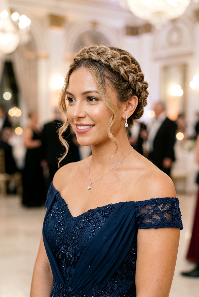 Braided Crown Updo - 20 braided hairstyle for birthday party - 20 braided hairstyle for birthday party