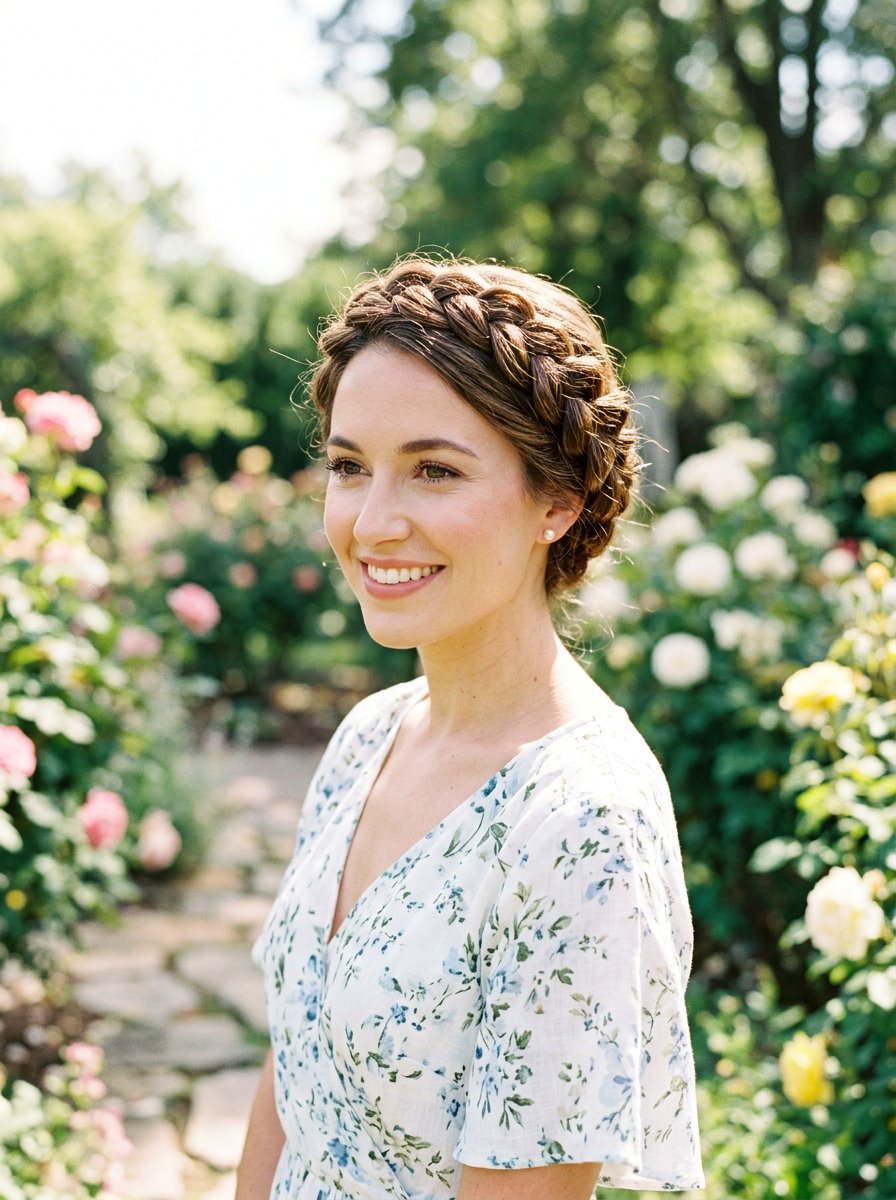 Braided Crown Updo - 20 hairstyle to blend short regrowth - 20 hairstyle to blend short regrowth