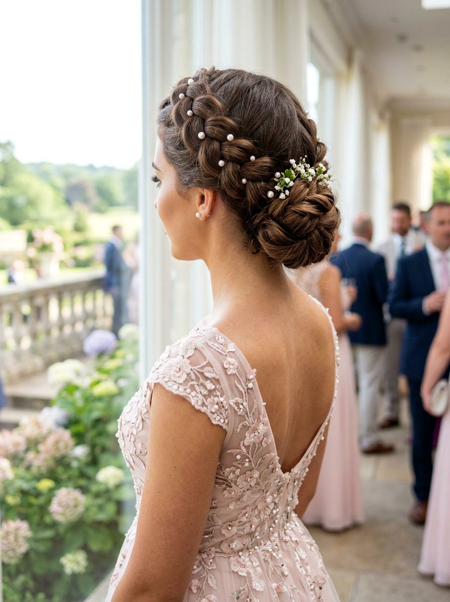 Braided Crown Updo - 20 prom hairstyles for thick long hair - 20 prom hairstyles for thick long hair