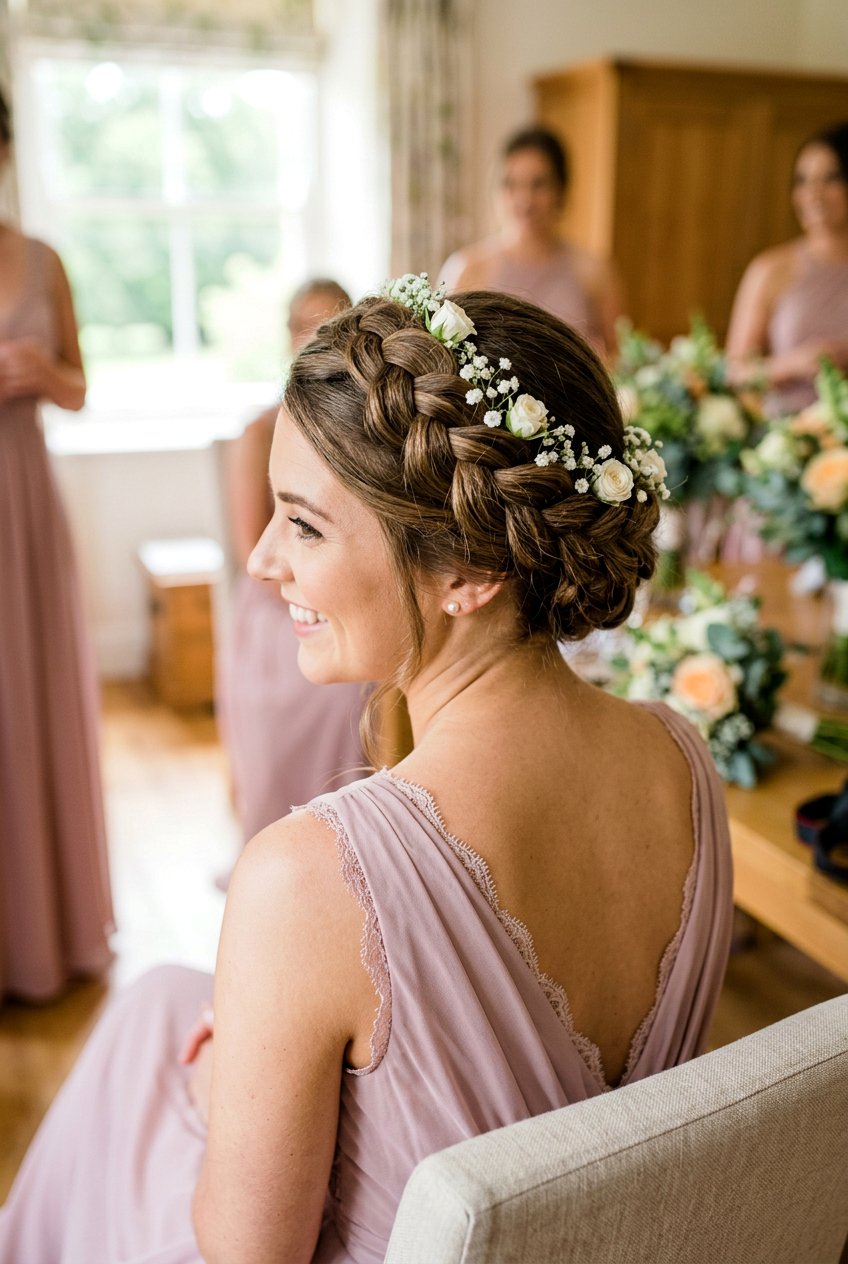 Braided Crown Updo - 20 bridesmaid updo hairstyles - 20 bridesmaid updo hairstyles