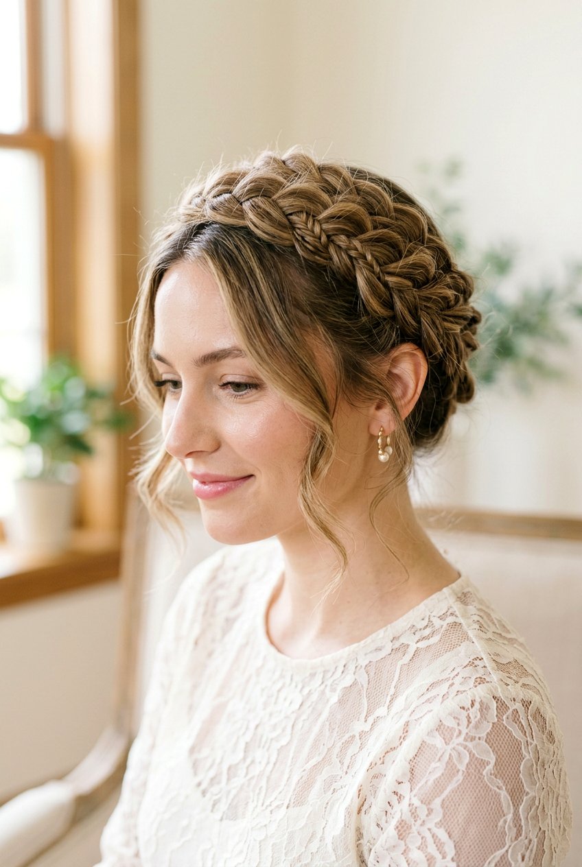 Braided Crown Updo - 20 formal updo hairstyles - 20 formal updo hairstyles