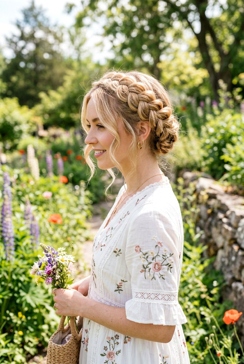 Braided Crown Updo For Thin Hair - 20 voluminous updo for thin hair