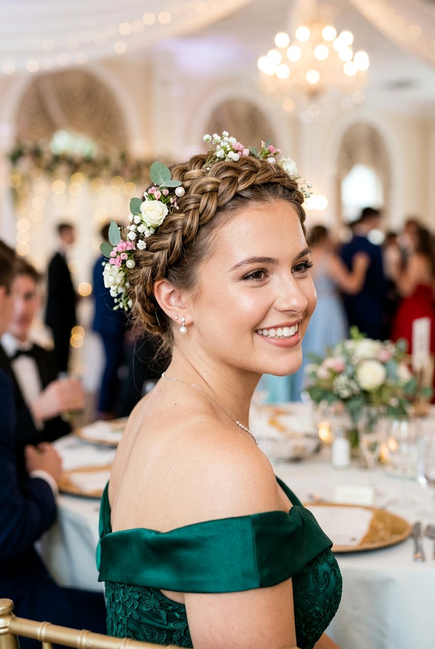 Braided Crown Updo for Prom - 20 prom hairstyles for long hair