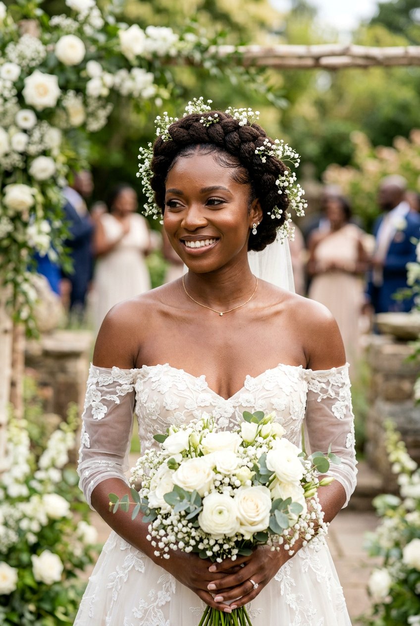 Braided Crown Wedding Hairstyle For Black Brides - 20 wedding hairstyles for black brides - 20 wedding hairstyles for black brides