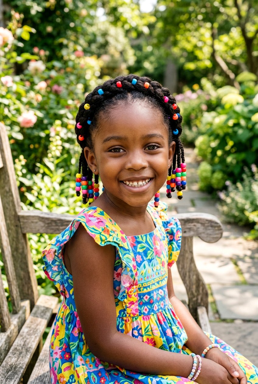 Braided Crown With Beads - 20 little girls braided crown hairstyle - 20 little girls braided crown hairstyle