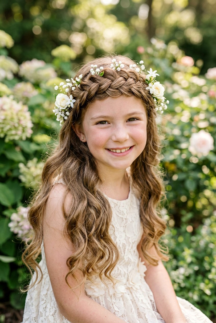 Braided Crown With Curls For Girls - 20 pageant curls for girls - 20 pageant curls for girls