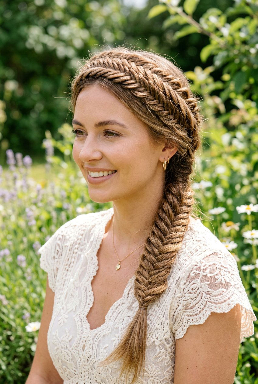 Braided Crown With Fishtail Braid - 20 birthday hairstyle with braided crown - 20 birthday hairstyle with braided crown