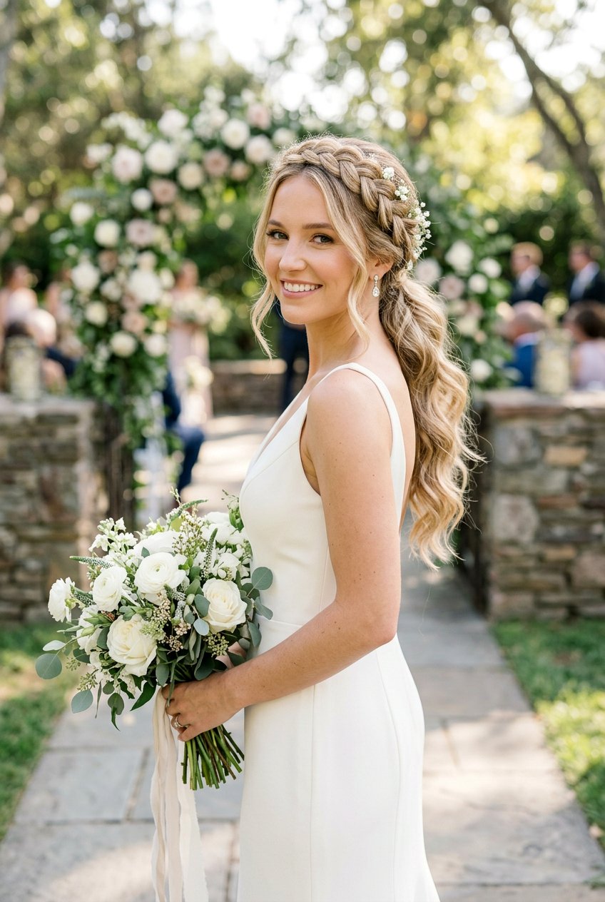 Braided Crown With Ponytail For Brides - 20 braided crown for brides - 20 braided crown for brides