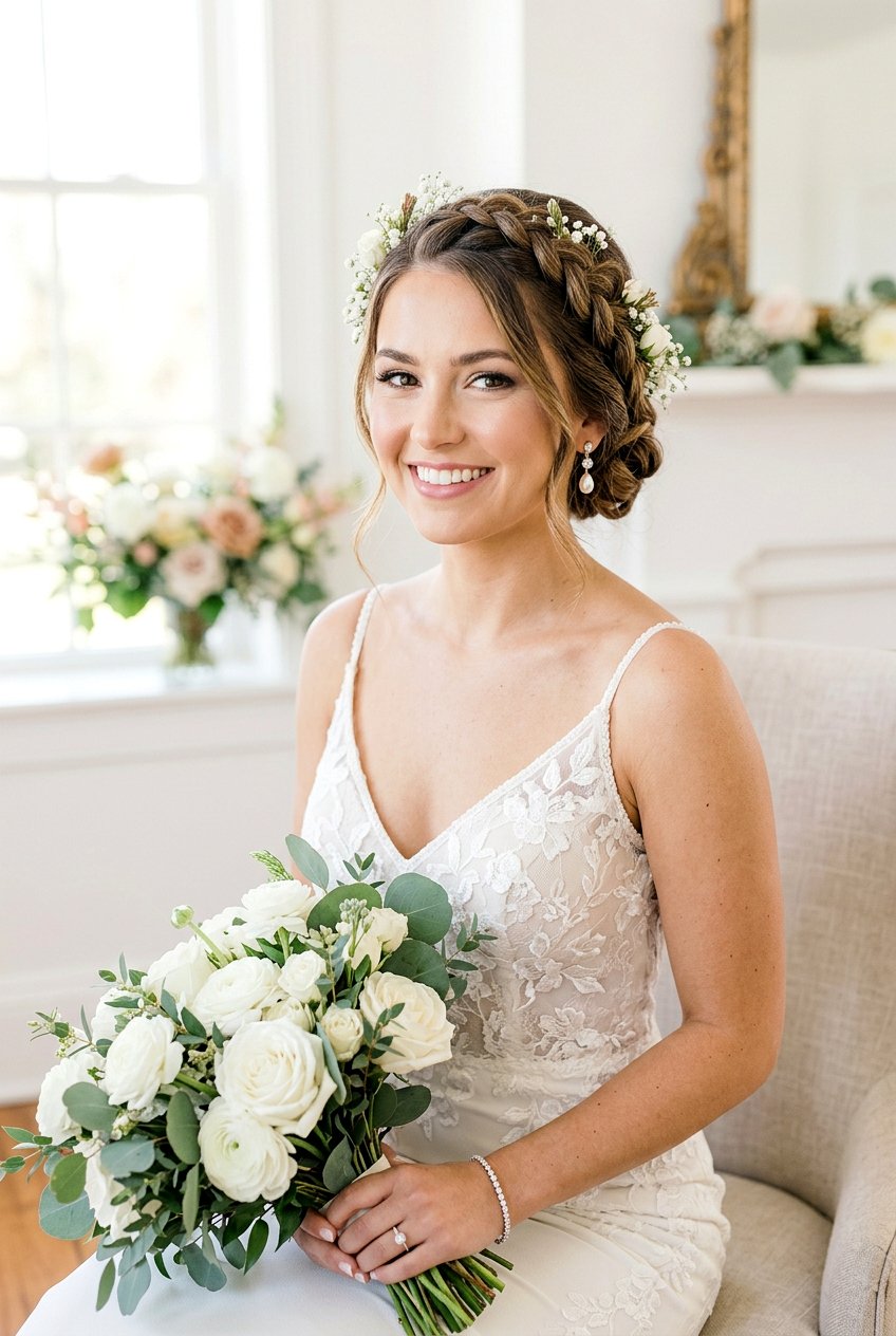 Braided Crown With Side Part For Brides - 20 braided crown for brides - 20 braided crown for brides